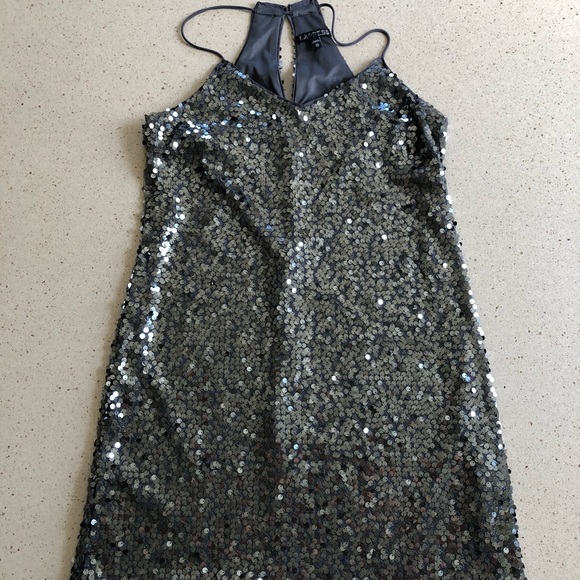 Express Dresses & Skirts - Express Grey/Silver Sequin Dress